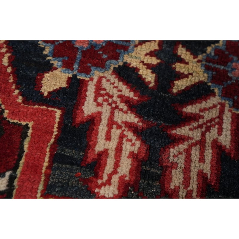 Hand Knotted Oriental 100% Wool Carpet Traditional Floral Red Heriz Area Rug - 12' 9'' X 9' 9''