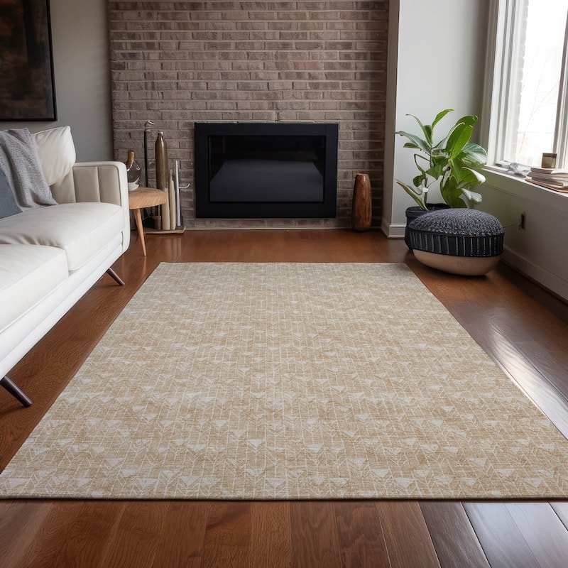 Machine Washable Indoor/ Outdoor Arrows Chantille Rug