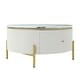 preview thumbnail 24 of 25, Modern Marble Round Coffee Table with 2 large Drawers Storage