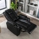 preview thumbnail 2 of 8, Oversized Faux Leather Home Theater Seating with Cup Holder
