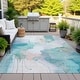preview thumbnail 39 of 118, Machine Washable Indoor/Outdoor Abstract Dream Chantille Rug Turquoise - 10' x 14'