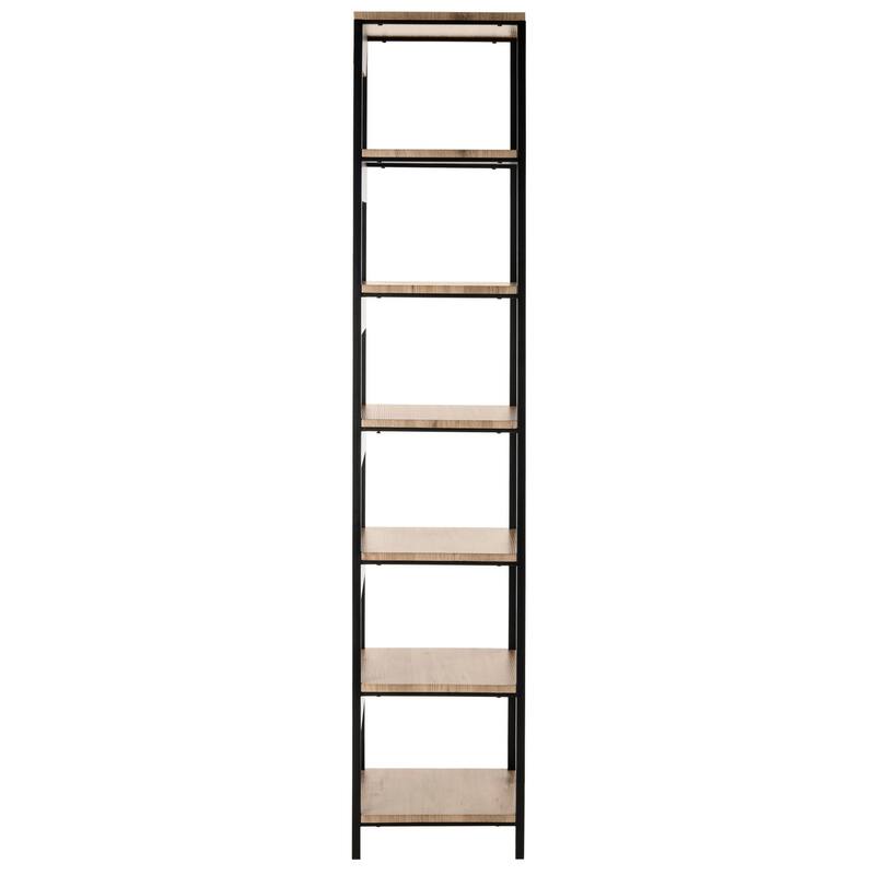 SAFAVIEH Marjukka Oak Brown/ Black Etagere - 15.8' x 15.8' x 78.8' - 16Wx16Dx79H