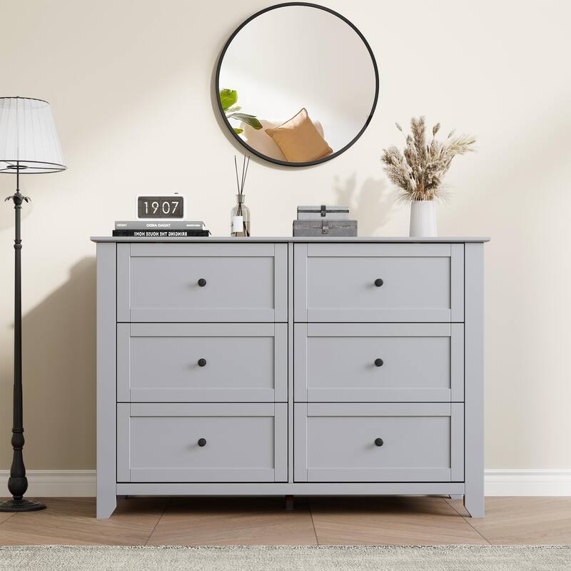 5/6 Drawer Dresser for Bedroom, Dresser with Deep Drawers & Metal Knobs, Modern Wooden Chests of Drawers