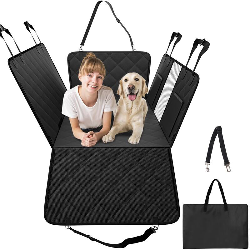 Back Seat Extender for Dogs,Dog Hammock for Car Back seat,Dog Car Seat Cover with Hard Bottom Dog Car Seat Bed - 53"x24.8"