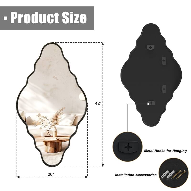 Modern Irregular Aluminum Alloy Framed Decorative Wall Mirror