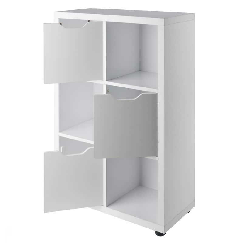 Wooden Storage Cabinet with 6-Shelves - 37.5" - White