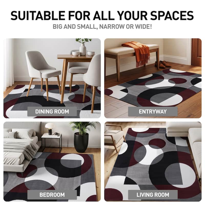 World Rug Gallery Modern Multicolored Geometric Area Rug
