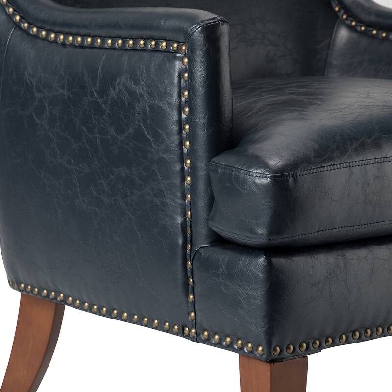 Konrad Comfy Living Room Vegan Leather Armchair by HULALA HOME
