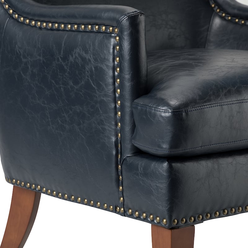 Konrad Comfy Living Room Vegan Leather Armchair by HULALA HOME