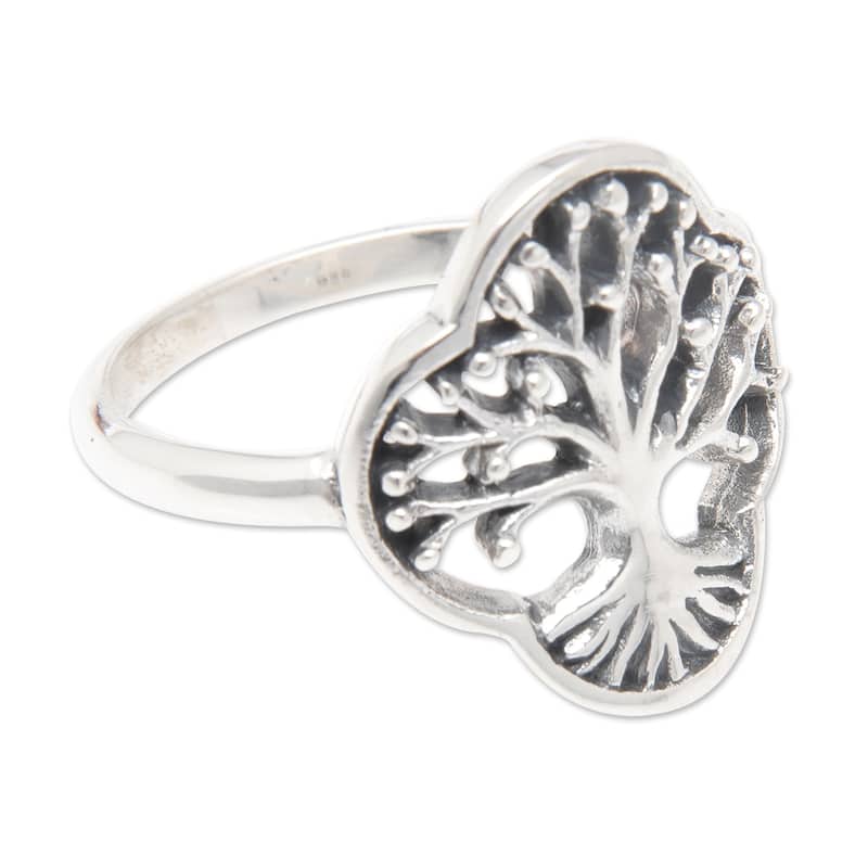 Novica Handmade Revered Tree Sterling Silver Cocktail Ring