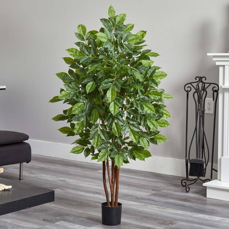 Artificial Birch Tree 4ft Indoor Accent Plant Home Decor - Green - 41-50 Inches