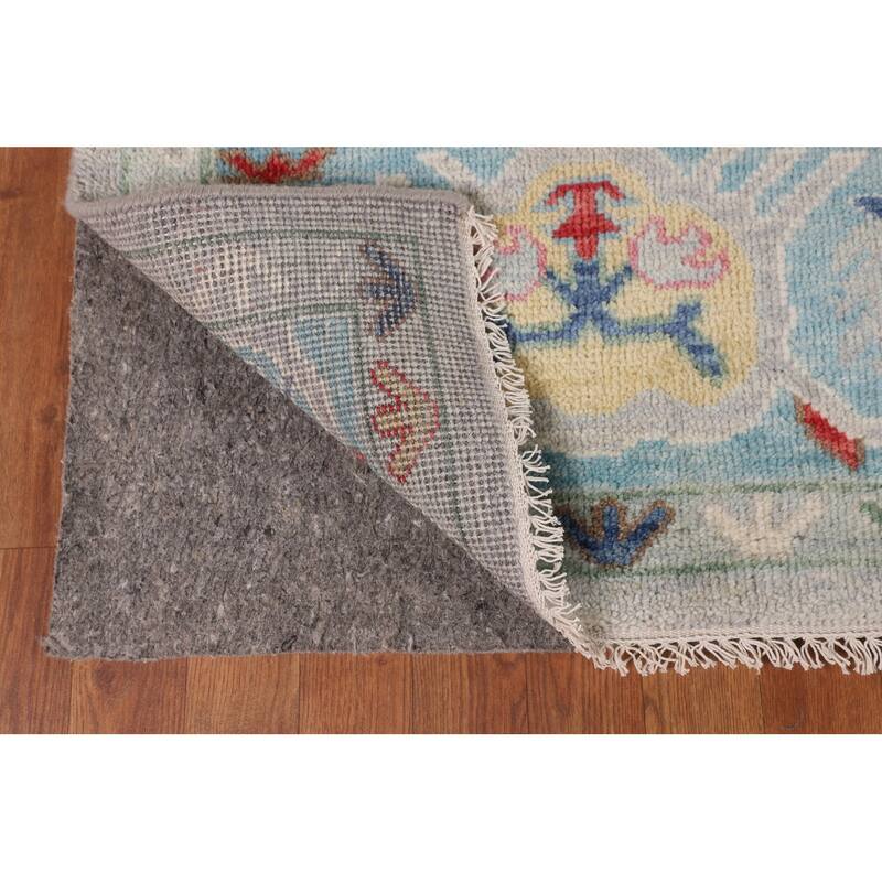 Floral Oushak Oriental Area Rug Handmade Wool Carpet - 8'11" x 11'6"
