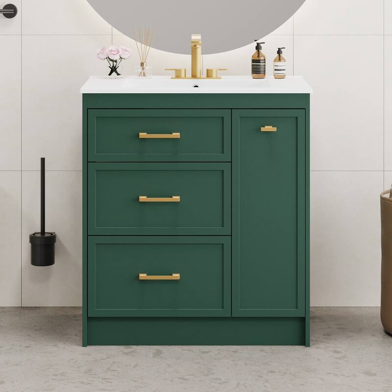 30" Bathroom Vanity Set with Three Drawers