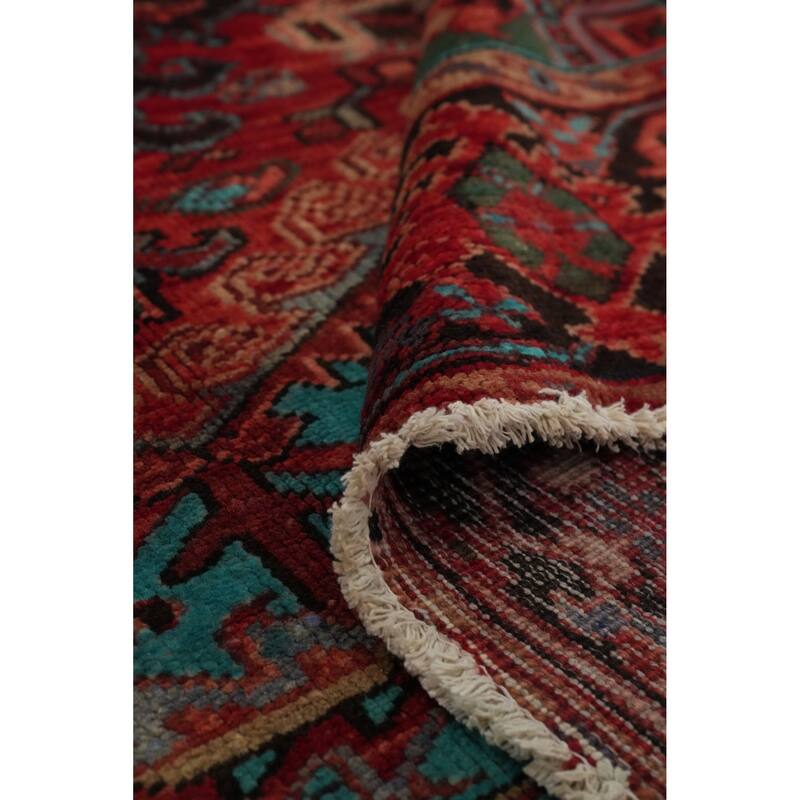 Hand Knotted Oriental 100% Wool Carpet Traditional Medallion Red Heriz Area Rug - 11' 0'' X 8' 2''