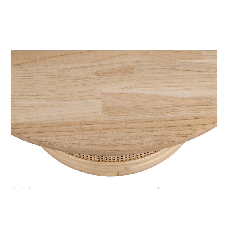 NPD Furniture Brisa Rattan Coffee / Side End Table with Wood Top