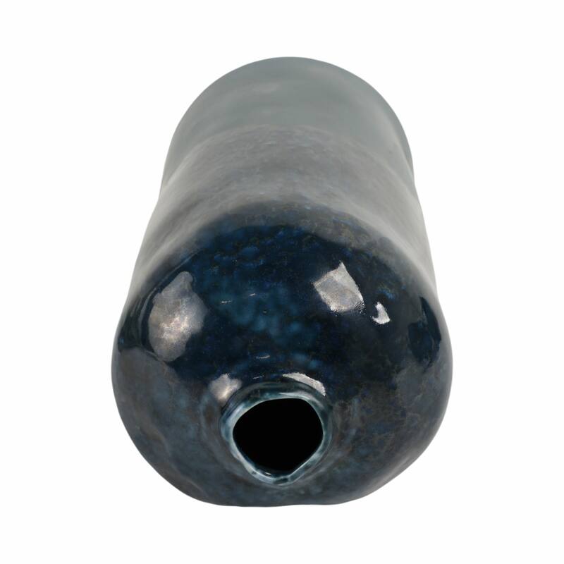 Decorative Vase - Blue Ceramic Finish Details