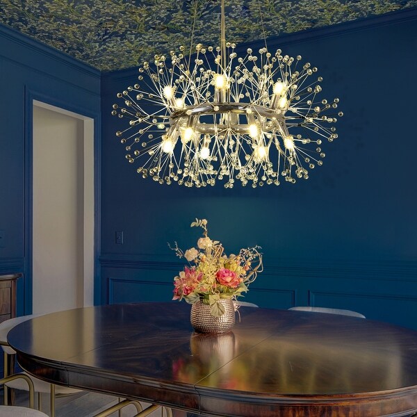 12 20 Light Modern Glam Crystal Sputnik Sphere Chandelier Bulbs Included On Sale Bed Bath Beyond 40784319
