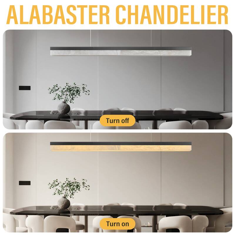 KAYLA Alabaster Pendant Light 1200 - 1800 Matte Black/Gold