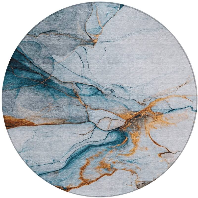 HomeRoots Abstract Modern Rectangle Outdoor Rug