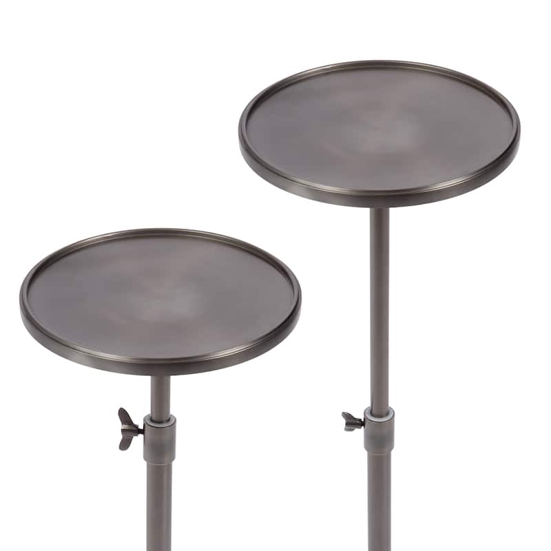 Kate and Laurel Engles Adjustable Polished Metal Table and Plant Stand