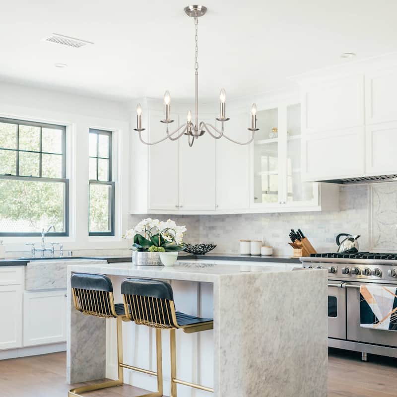 5-Light Rustic Farmhouse Candle Chandelier for Bedroom, Kitchen, Living Room and Foyer