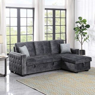 Reversible Sleeper Sectional Sofa with Corner Storage - Bed Bath ...
