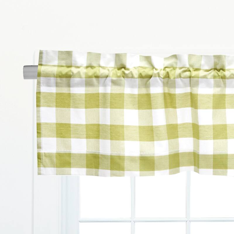 Franklin Check Cotton Window Curtain Valance Set of 2 - 15.5 x 72