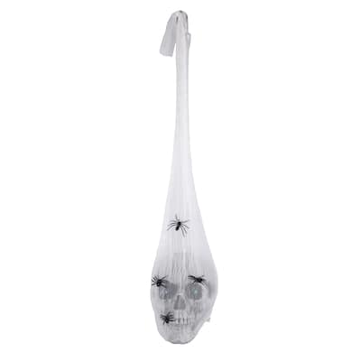 National Tree Company 27 in. Animated Halloween Hanging Skull, Sound Activated
