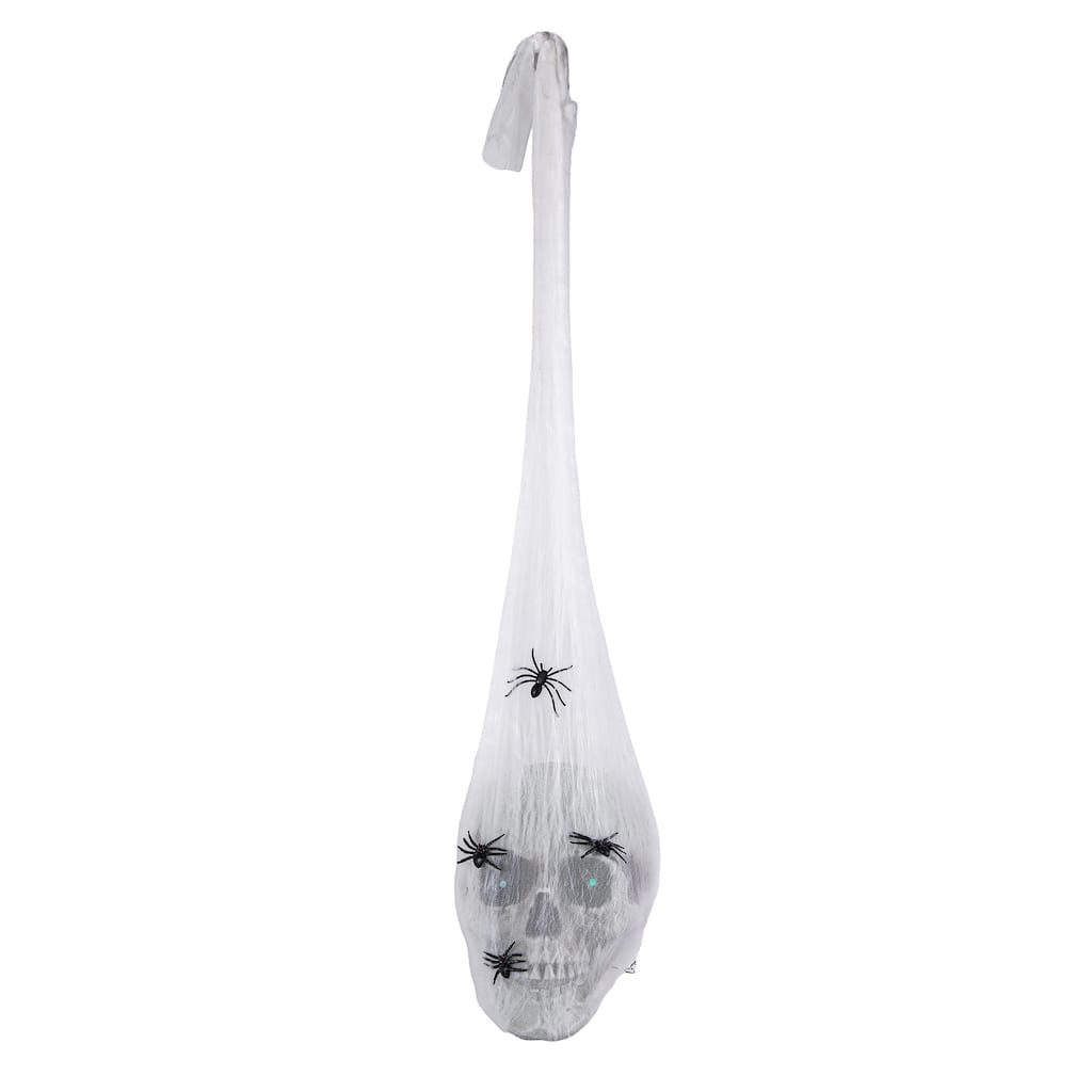 National Tree Company 27 in. Animated Halloween Hanging Skull, Sound Activated