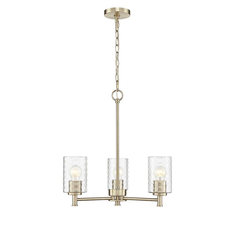 Millennium Lighting Ashli 3 Light Chandelier with Clear Honeycomb Glass Shades - 3 Light - Modern Gold