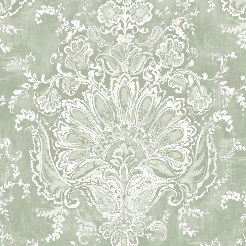 Laura Ashley Maddox Sage Green Wallpaper
