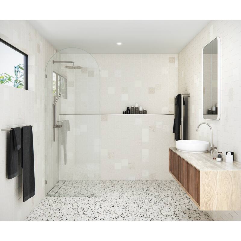 Glass Warehouse 32" x 86.75" Frameless Shower Door - Arched Single Fixed Panel