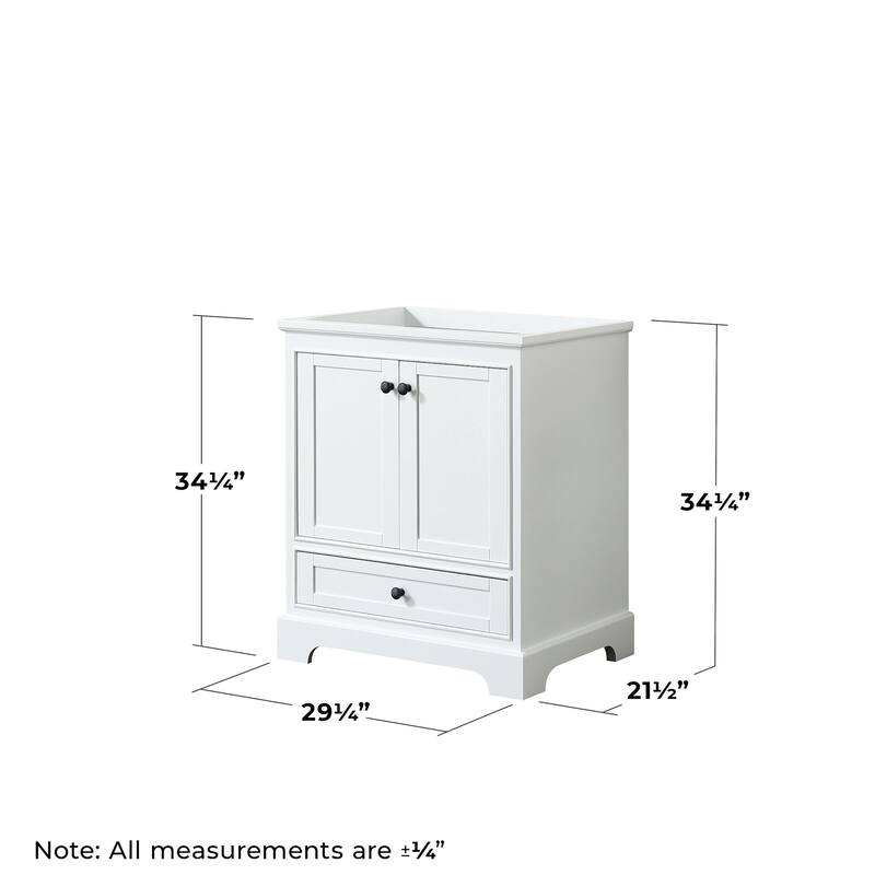 Wyndham Collection Deborah 29-1/4" Free Standing Single Wood Vanity