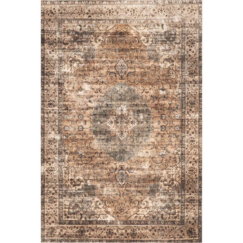 Nuloom Karrigan Medallion SplashGuard Machine Washable Area Rug
