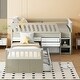 preview thumbnail 2 of 14, Brown+White Twin Size Solid Wood L-shaped Loft Bed and Twin Platform Bed with 7 Drawers and Full Guardrails