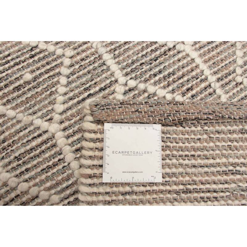 ECARPETGALLERY Braid weave Sienna Grey Wool Rug - 5'2 x 8'0