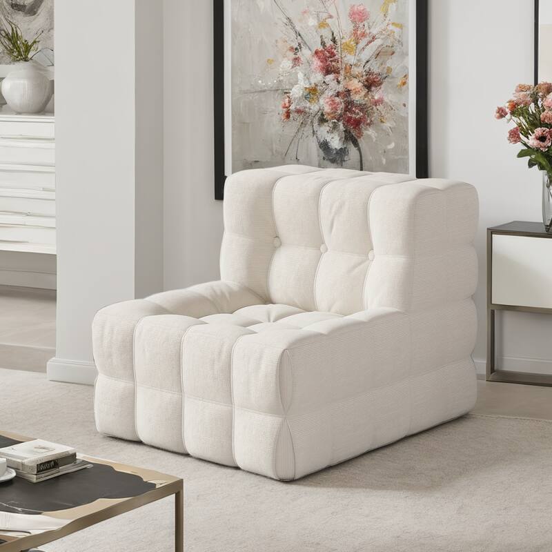 JASIWAY Modern Corduroy Fabric Upholstered Sofa