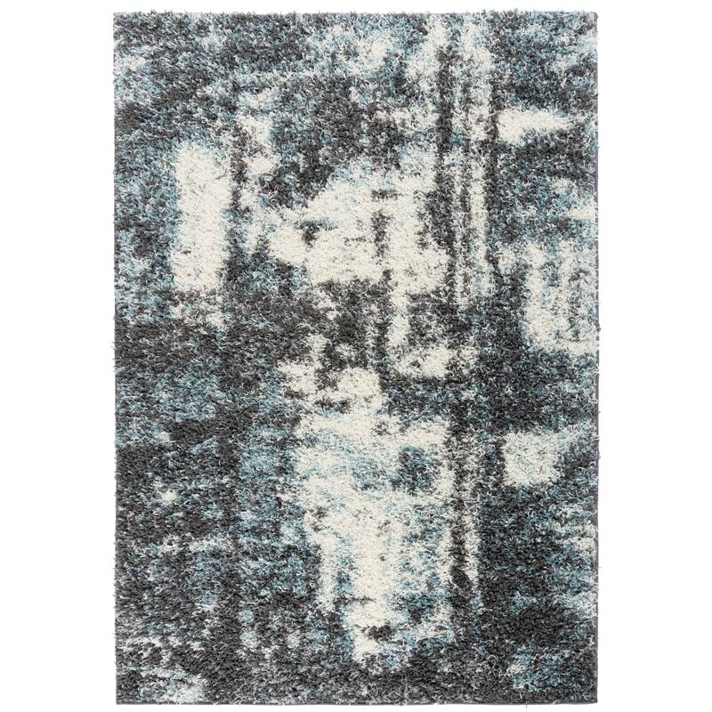 World Rug Gallery Modern Abstract Soft Plush Shag Area Rug