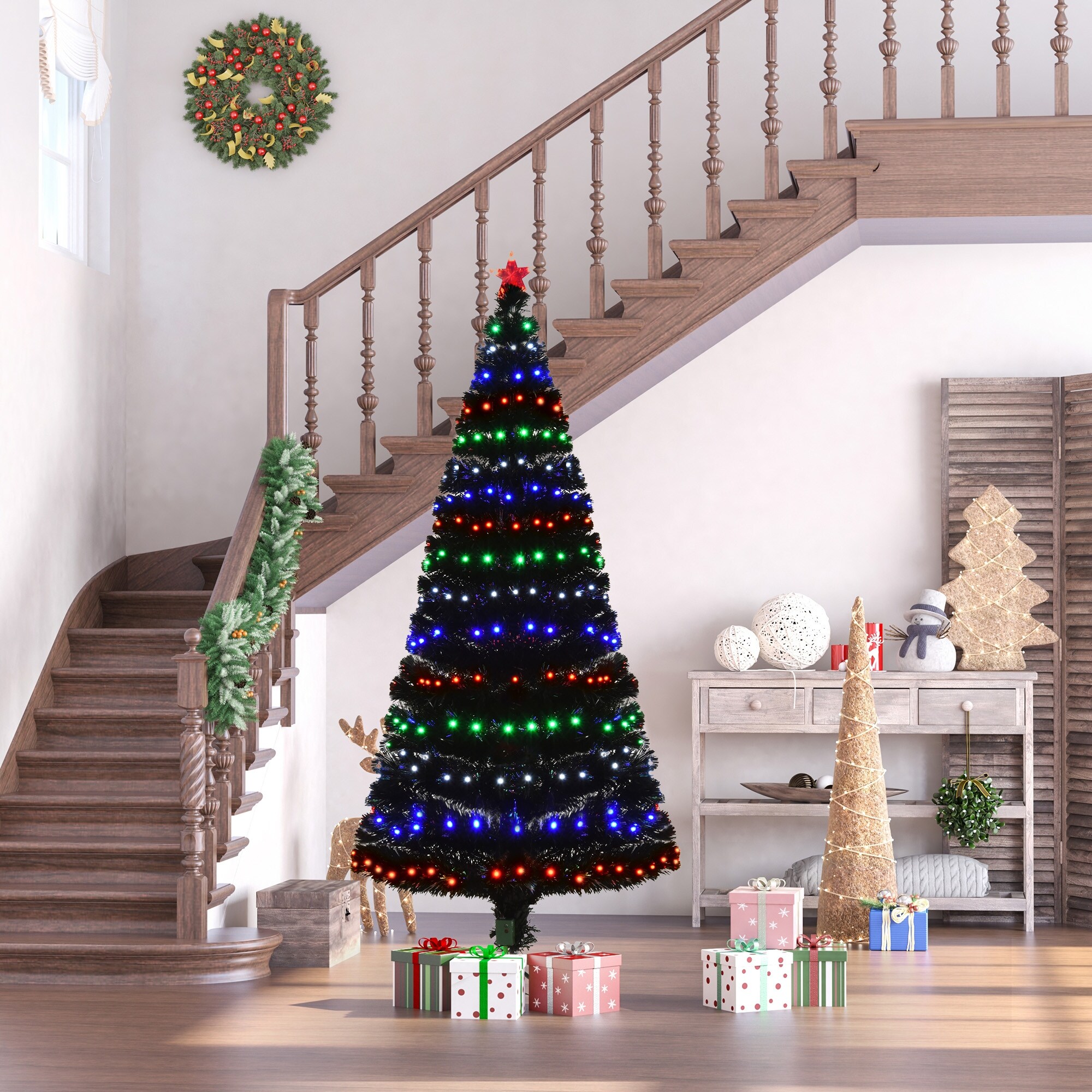 6 foot fiber optic christmas shop tree