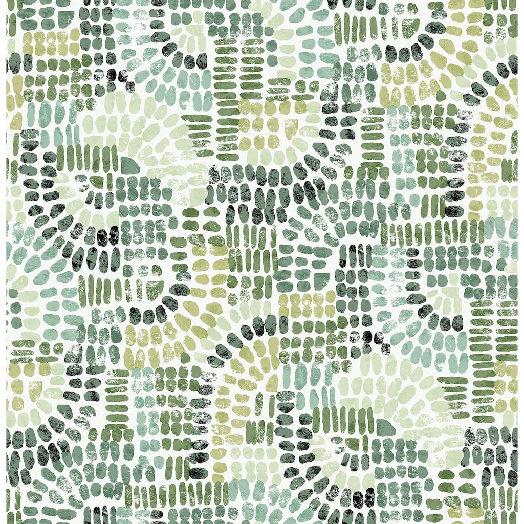 A-Street Prints Wanderer Evergreen Mosiac Wallpaper
