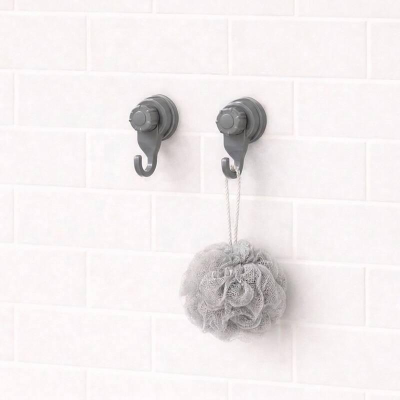 Set of 2 Strong Hold Vacuum Suction Cup Hooks for Shower