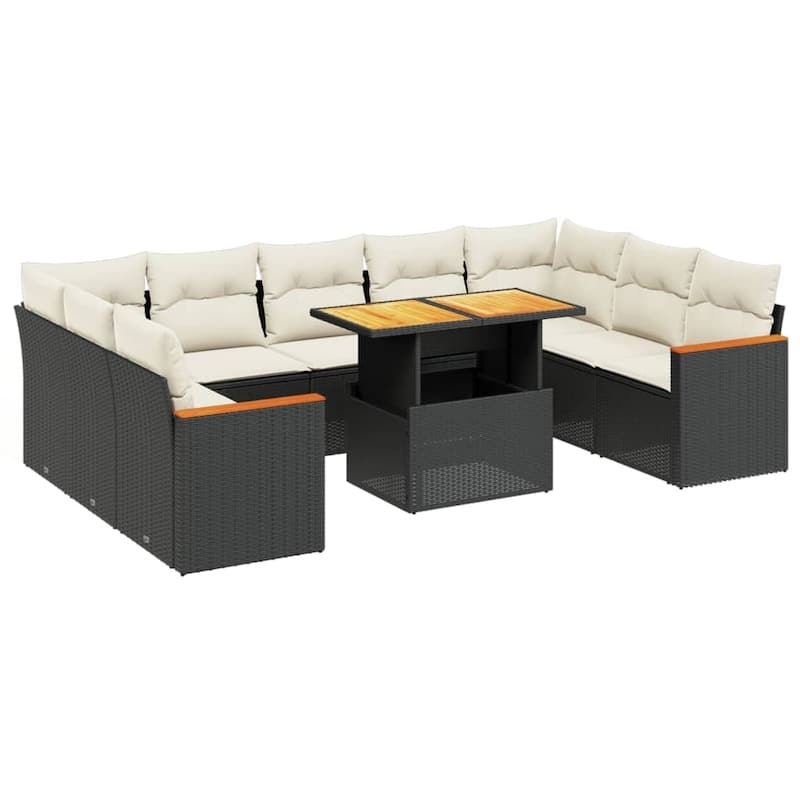 Outdoor Garden Sofa Set with Cushions - 21.7 x 39.4 x 28.7 in