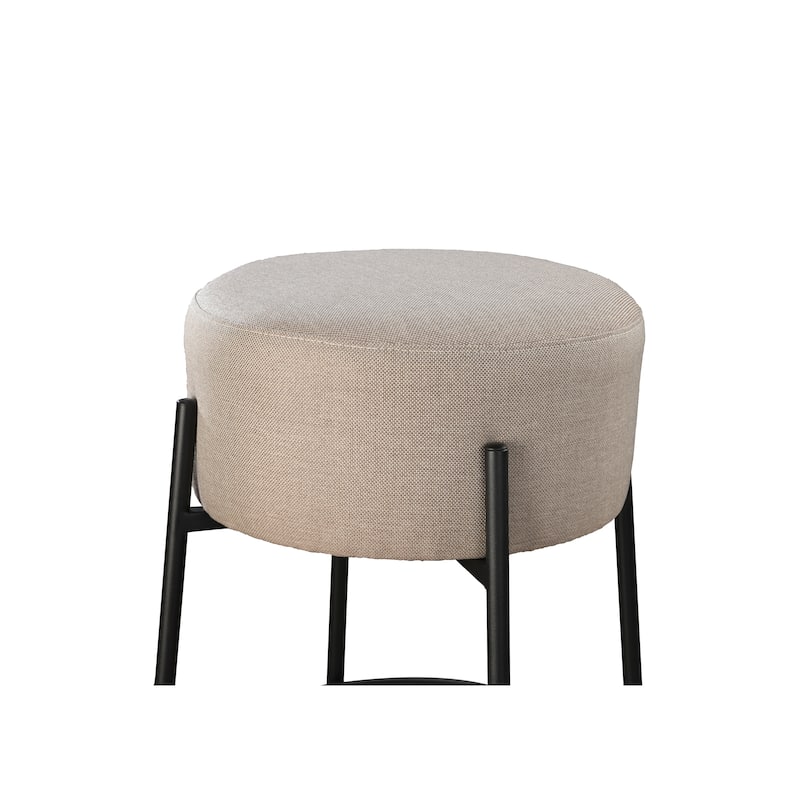LuXeo Danica Bar Stool Black Steel Legs with Upholstered Seat (Set of 2)