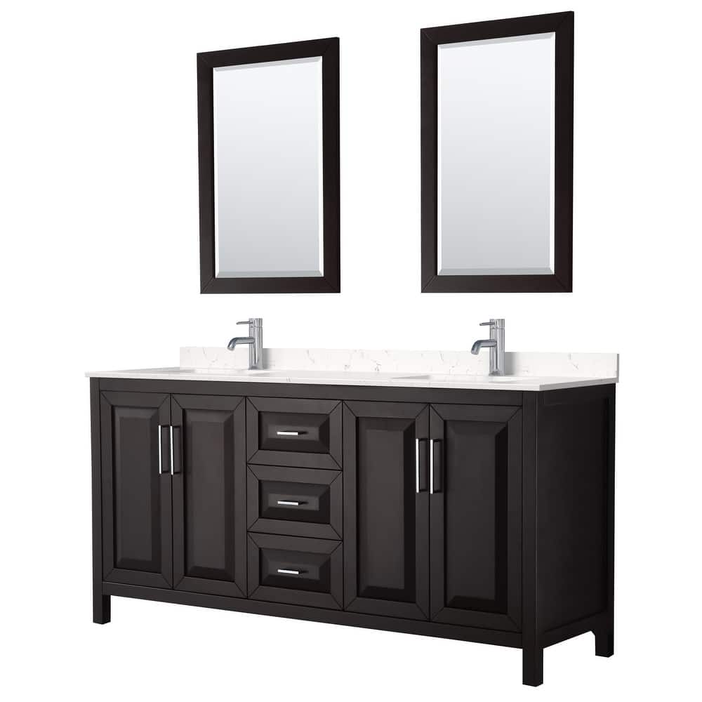 Wyndham Collection Daria 72" Free Standing Double Basin Vanity Set