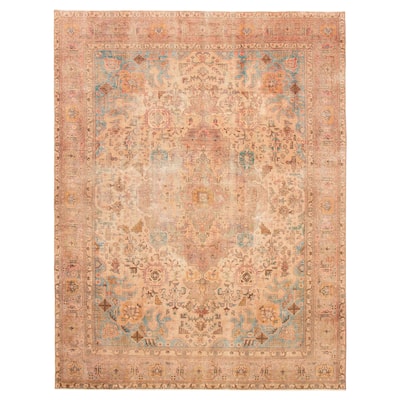 ECARPETGALLERY Hand-knotted Antalya Vintage Beige Wool Rug - 9'10 x 12'7