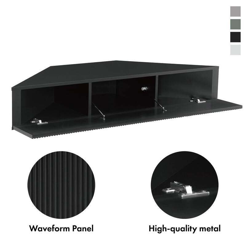 Furniture of America Sukhumi Transitional 47-inch 3-Shelf Wall-Mounted Corner TV Console