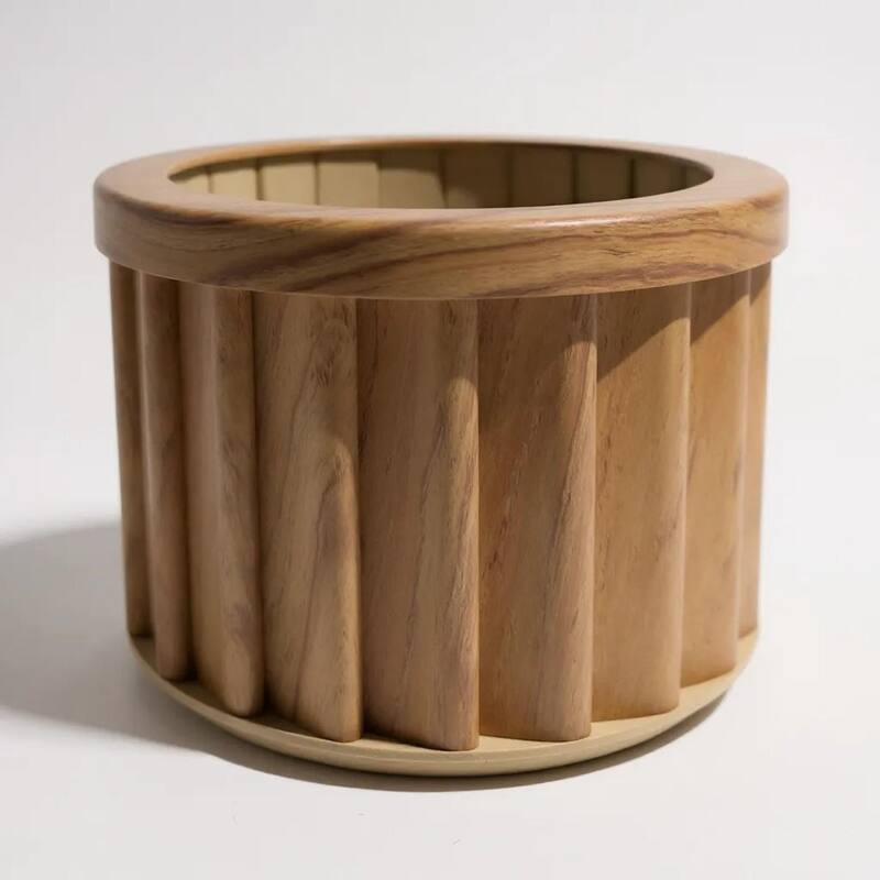 Round Strata Planter - Chestnut
