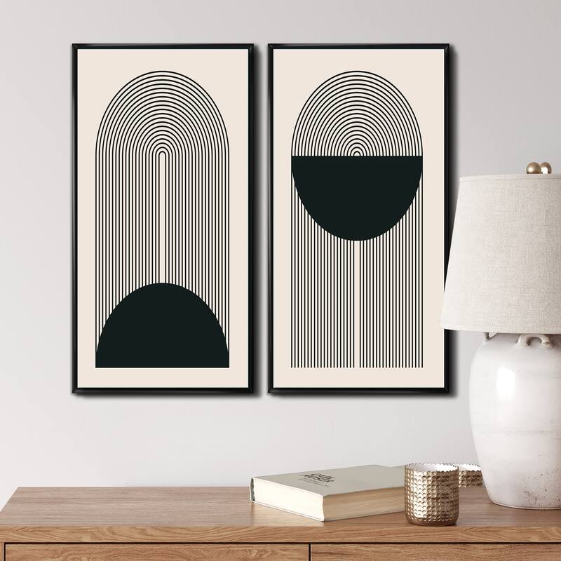Designart "Minimal Late 20S Geometric Aesthetics IX" Geometric Framed