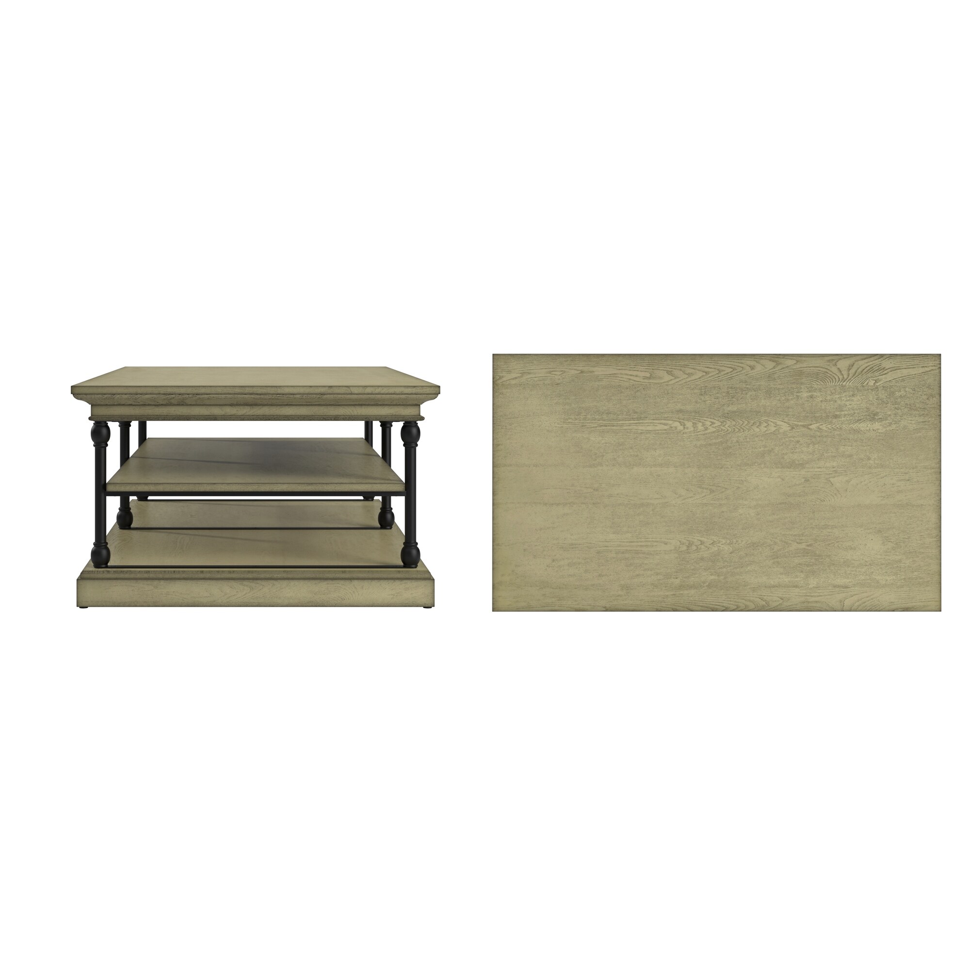 Dubrovnik Cornice Rectangle Storage Shelf Coffee Table - On