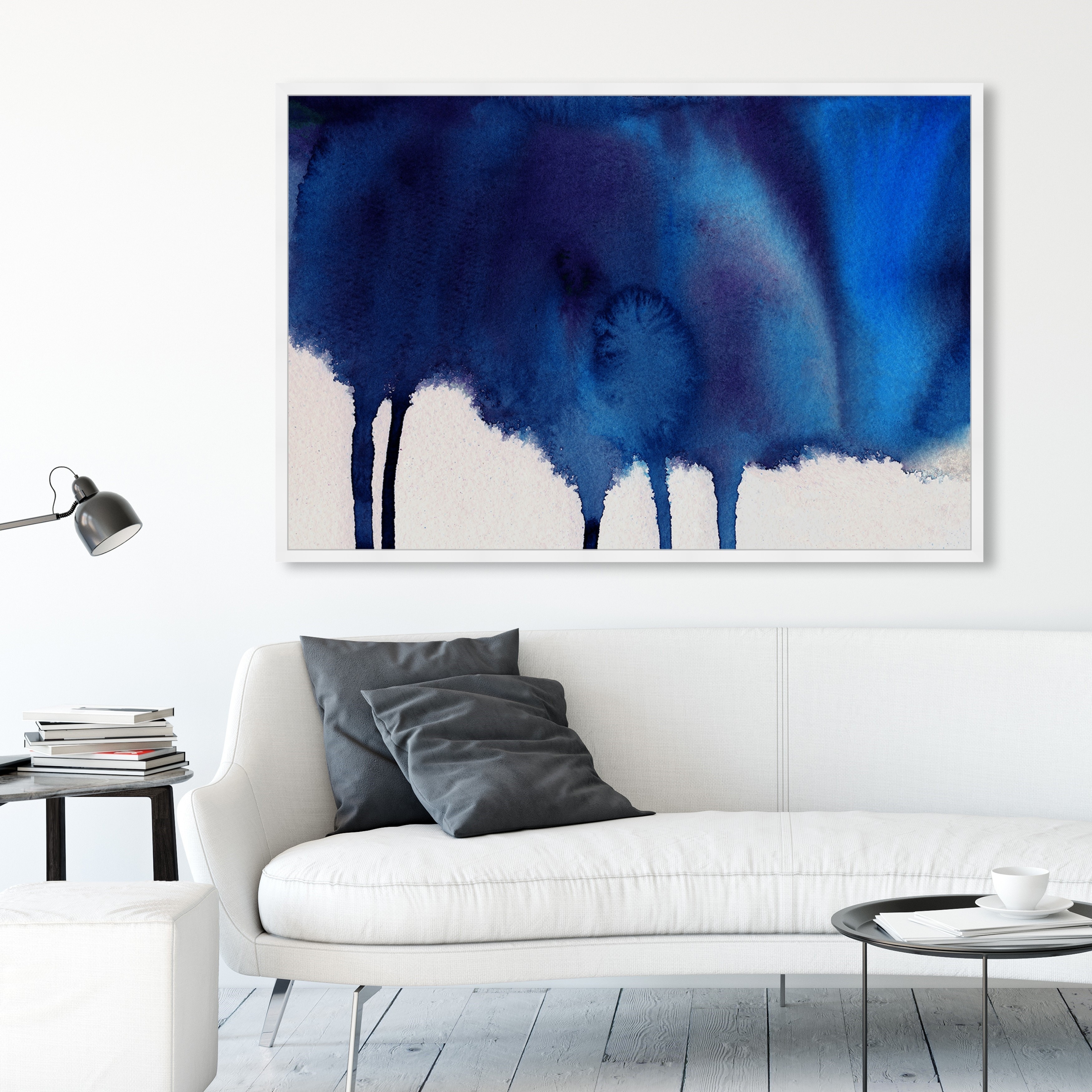 Oliver Gal Navy Blue Gala Abstract Wall Art Framed Print Paint Blue White Overstock Oliver Gal Navy Blue Gala Abstract Wall Art Framed Print Paint Blue White Overstock
